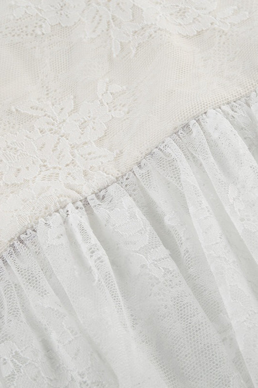 Lace Sweetheart Spaghetti Strap Ruched Bustier High Split Mermaid Maxi Dress