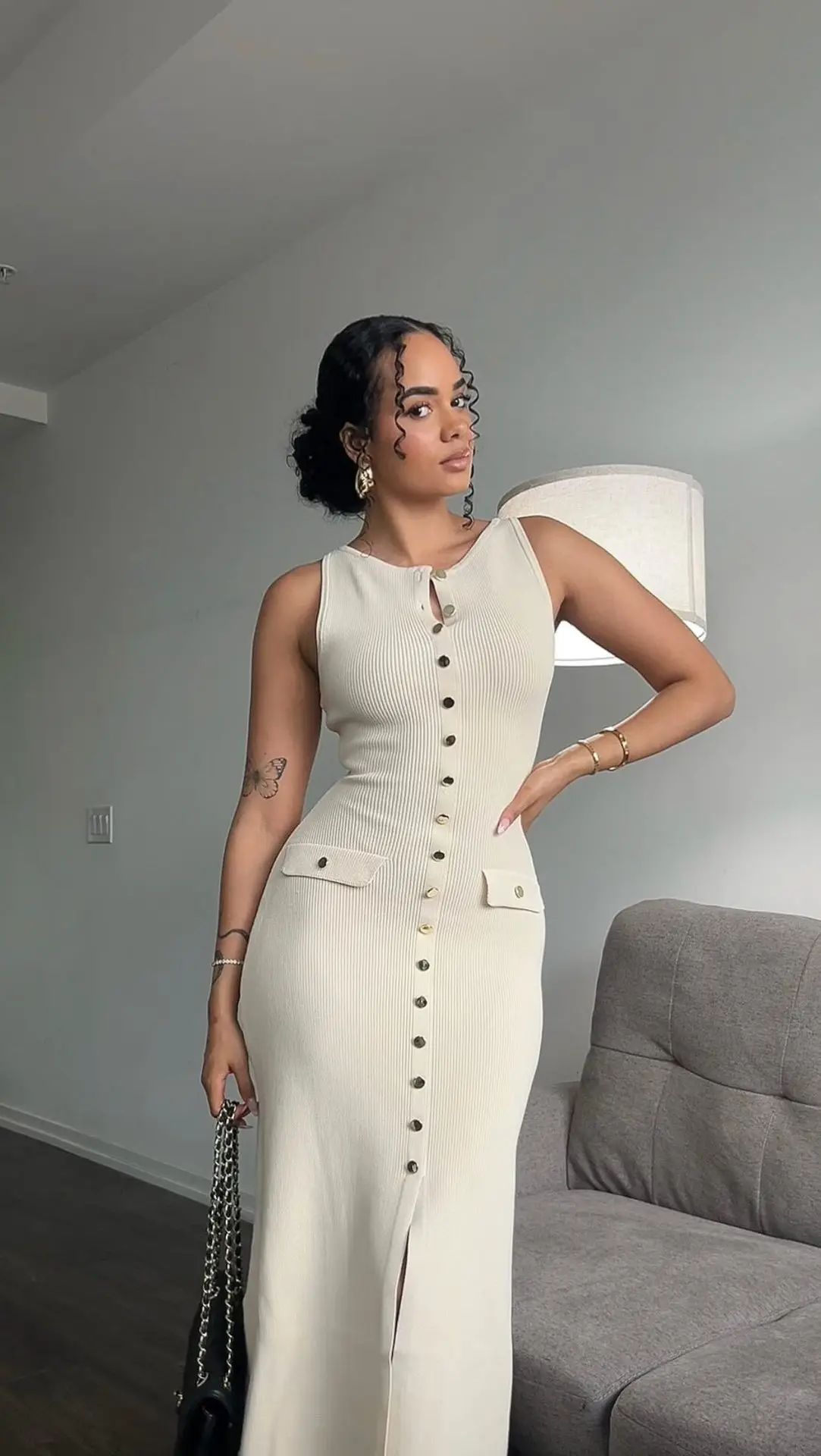 Ootddress Knit Ribbed Cardigan Maxi Dress Female High Waist Slim Pocket Sleeveless Elegant Party Dress Women's Knitwear Long Dress