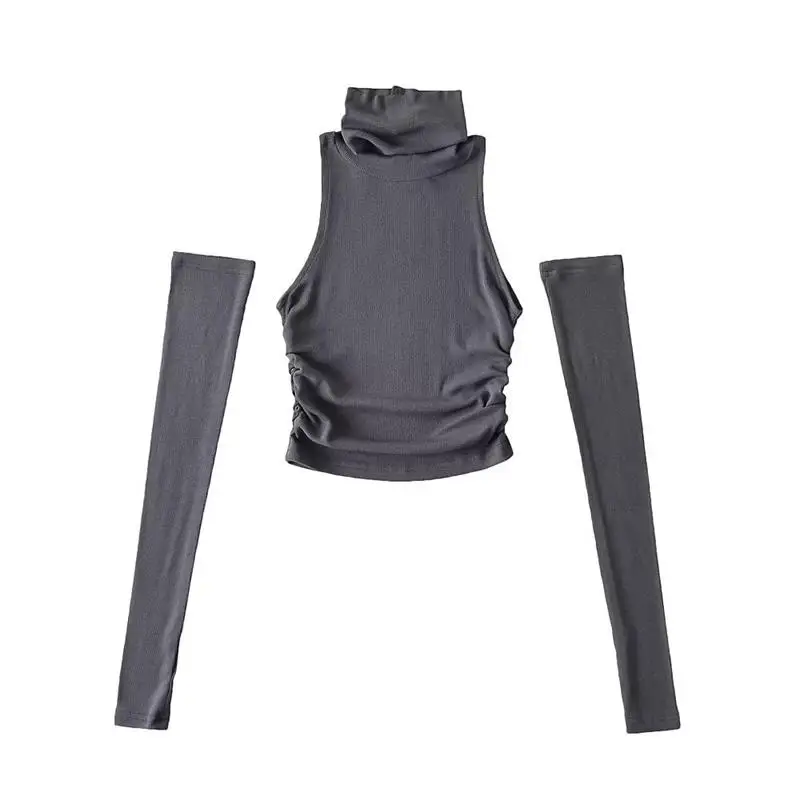 2025 New Spicy Girls Y2k Tops Oversleeve Sexy Turtleneck Tank Top for Women's Slim Fit Short tshirt Skinny Streetwear Crop Top 23 2025 New Spicy Girls Y2k Tops Oversleeve Sexy Turtleneck Tank Top for Women's Slim Fit Short tshirt Skinny Streetwear Crop Top