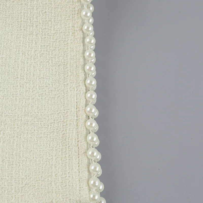 Ootddress Pearl Dress Sets Women Autumn Long Sleeve Coat And Mini Dress Two Piece Sets Femme Sexy Strapless Dress Matching Sets