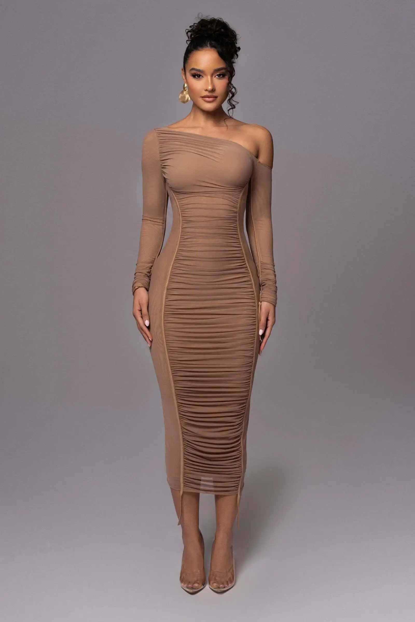 6a5c200b0272b5e62e8101aeb9a536c0fbeff4dc4218d-tsA2ht.jpg Ootddress Elegant Long Sleeved Mesh Patchwork Dress For Women Elastic Tight Double Layered Vestidos Sheath Party Evening Dress