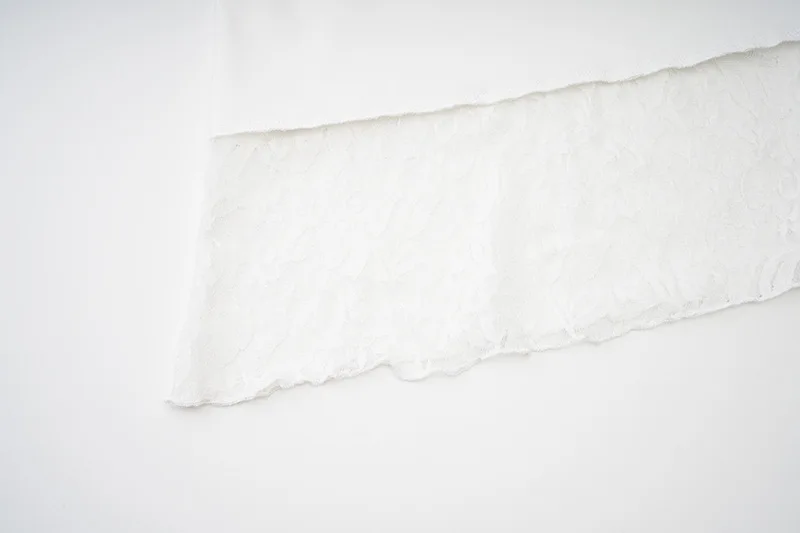 Ootddress Lace Patchwork See-Through Crop top For Women Fashion Sexy Long Sleeve Slim Patchwork Cropped Y2k Top Female Clothes Tee