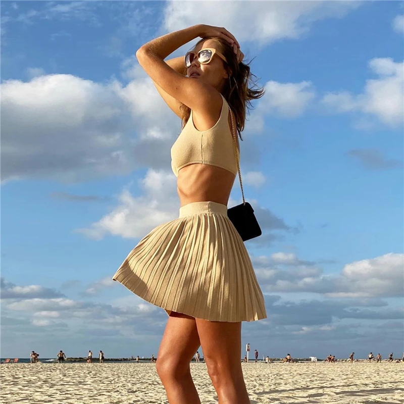 Ootddress Summer Sleeveless Tank Top And Mini Pleated Skirt Sets Beach Outfits Knit Set Women 2 Piece Sets Sexy Party Dress Suit 7 Ootddress Summer Sleeveless Tank Top And Mini Pleated Skirt Sets Beach Outfits Knit Set Women 2 Piece Sets Sexy Party Dress Suit
