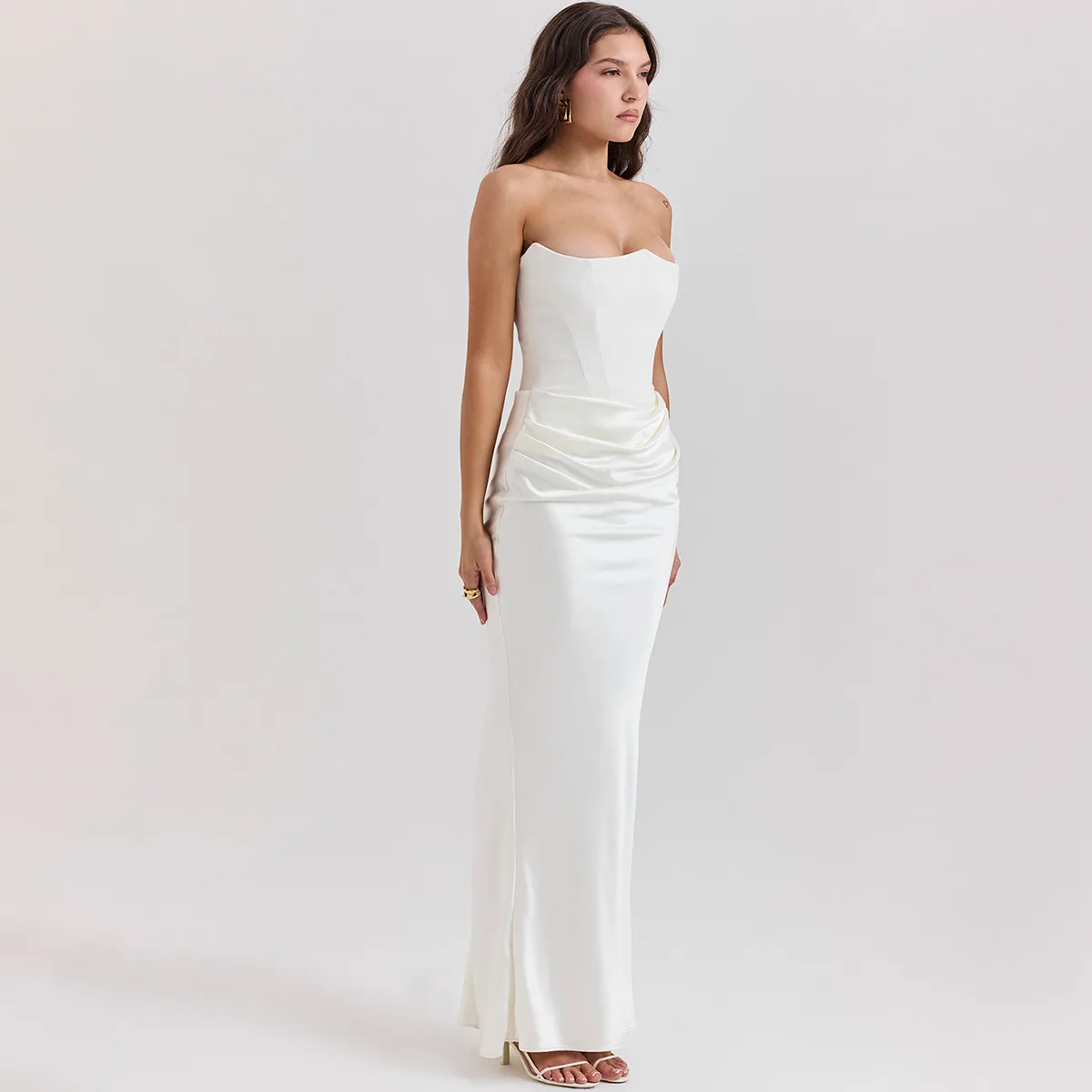 Ootddress Elegant Strapless Satin PatchWork Bodycon Party Club Evening Dress Women Winter Sexy Backless Female Vestido 2025 New 11 Ootddress Elegant Strapless Satin PatchWork Bodycon Party Club Evening Dress Women Winter Sexy Backless Female Vestido 2025 New