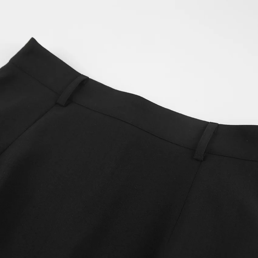 Ootddress Black Long Skirt For Women Casual Streetwear High Waist Slim Bodycon Skirts Split Out Ladies Basic Straight Maxi Skirt