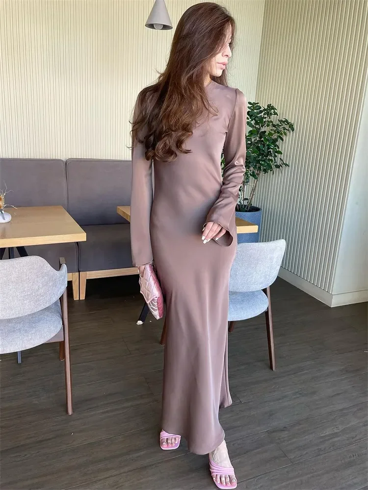 Ootddress Stain Slim Maxi Dresses For Women Elegant Solid Party Evening Dress Women's High Waist Luxury Femme Autumn Fashion Dress 14 Ootddress Stain Slim Maxi Dresses For Women Elegant Solid Party Evening Dress Women's High Waist Luxury Femme Autumn Fashion Dress