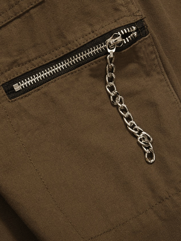 Casual Zipper Decor Cargo Pants