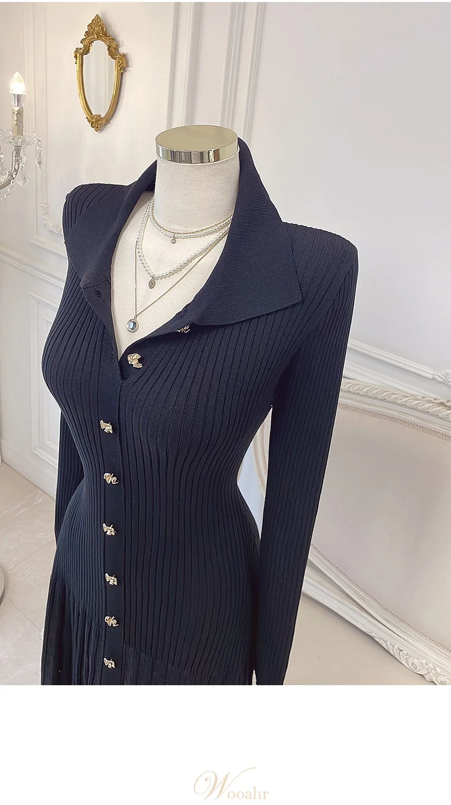 Retro Elegant Knitted Dress Women Long Sleeve Slim Single Breasted Bodycon Dresses Ladies Lapel Hollow Out Long Robe Vestidos 12 Retro Elegant Knitted Dress Women Long Sleeve Slim Single Breasted Bodycon Dresses Ladies Lapel Hollow Out Long Robe Vestidos