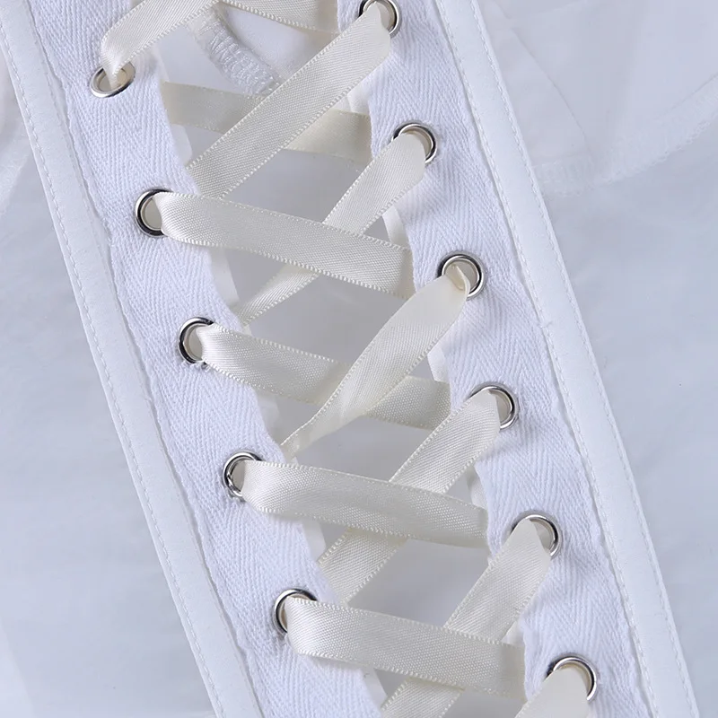 Ootddress Mesh Chest Cup Bra Corset Tops Women Black Off Shoulder Back Lace Up Crop Top High Street Slim Vest Y2K Uderbrust Corsets