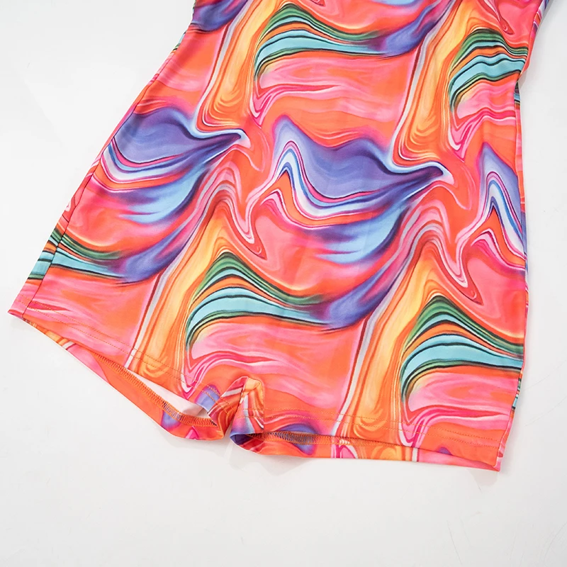 Colorful Print Romper Women Backless Sleeveless Summer Hipster Skinny Stretch Playsuit Fitness Shorts Overalls Women - Trendy and Stylish Summer Outfit 11 Colorful Print Romper Women Backless Sleeveless Summer Hipster Skinny Stretch Playsuit Fitness Shorts Overalls Women - Trendy and Stylish Summer Outfit