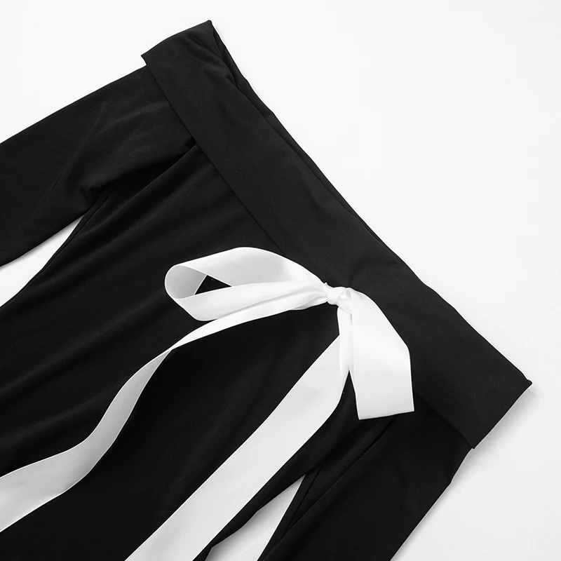 Ootddress Black One Shoulder Backless Long Sleeve Slim Fit Bow Embellished Package Hip Dress Hottie Sweety Girls Autumn Wearing