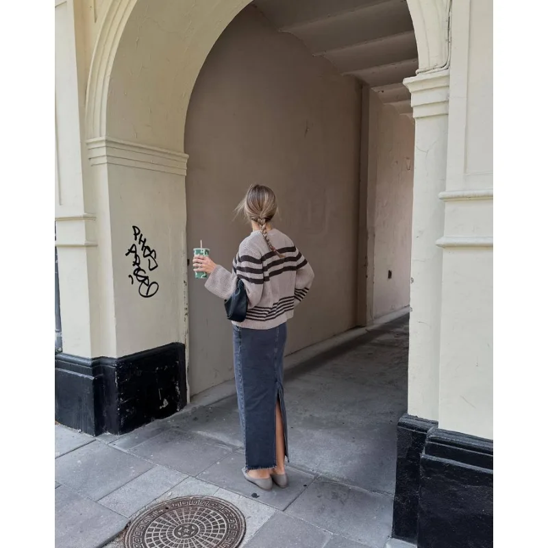 Ootddress Striped Casual Knitwear Top Female Loose Autumn 2025 High Waist Contrast Knit Sweater Slim Patchwork Streetwear Pullover 17 Ootddress Striped Casual Knitwear Top Female Loose Autumn 2025 High Waist Contrast Knit Sweater Slim Patchwork Streetwear Pullover