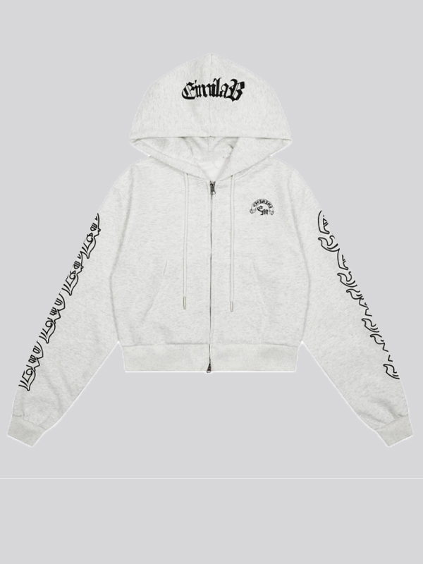 Retro Cross Letter Print Hoodie Sweatshirts