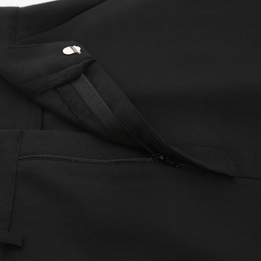 Ootddress Black Long Skirt For Women Casual Streetwear High Waist Slim Bodycon Skirts Split Out Ladies Basic Straight Maxi Skirt