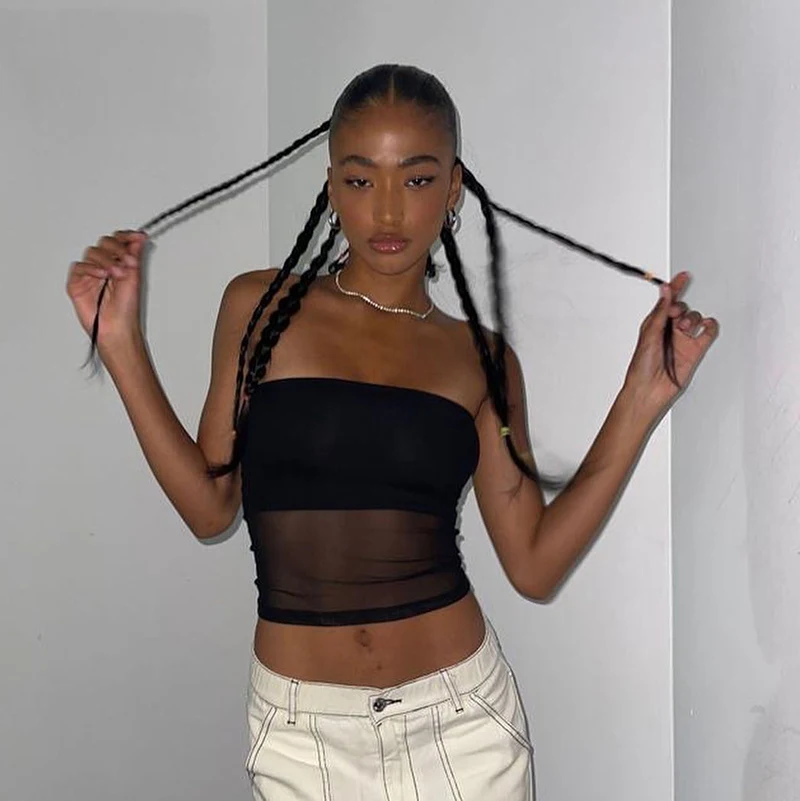 Mesh Corset Black Y2K Tops Women Transparent Crop Top Stretch Tube Top Sexy Cami Tops Summer Streetwear 7 Mesh Corset Black Y2K Tops Women Transparent Crop Top Stretch Tube Top Sexy Cami Tops Summer Streetwear