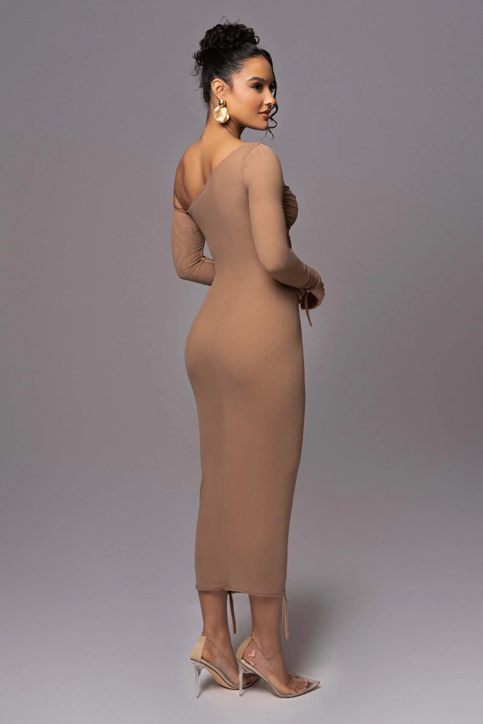 77eec81bbd1adc0037a8c272f6d79d43e88cd44137826-ntqO8v - 副本.jpg Ootddress Elegant Long Sleeved Mesh Patchwork Dress For Women Elastic Tight Double Layered Vestidos Sheath Party Evening Dress