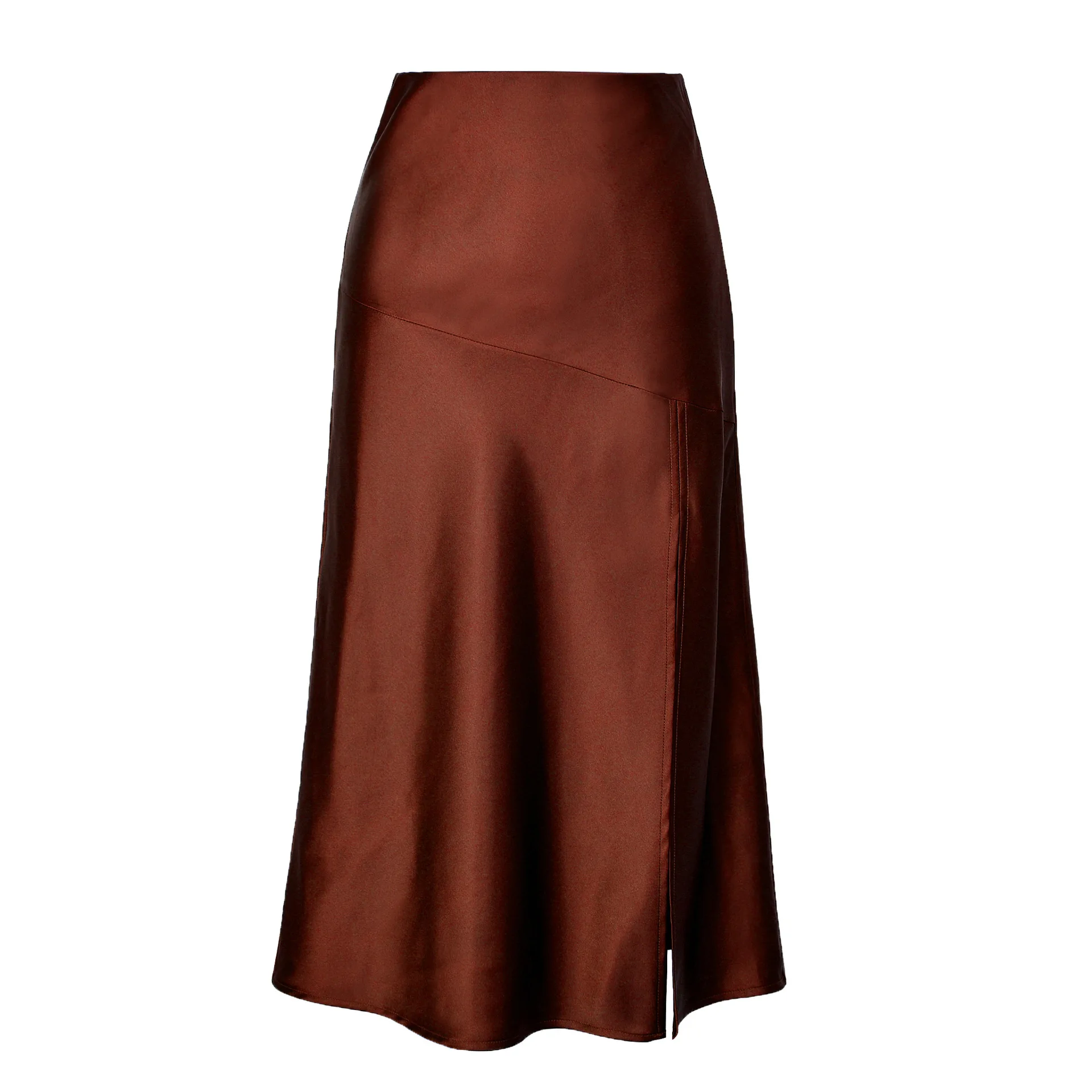 Ootddress Satin High Waist Slim Long Skirt Patchwork For Women Split Elegant Fashion High Street Solid Maxi Skirt Summer Maxi Skirt