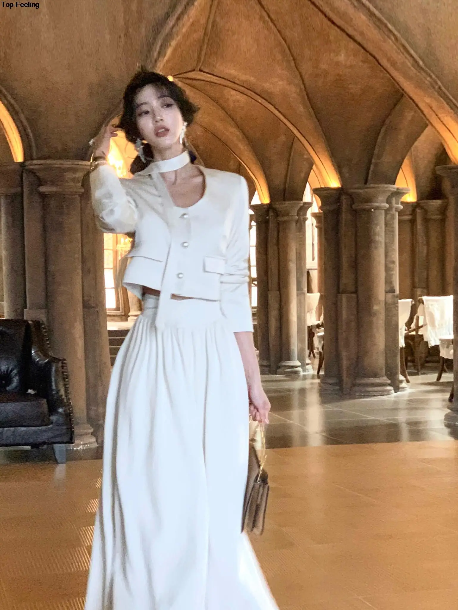 Autumn New Elegant Skirt 2 Piece Sets for Women's Korean Fashion Button Blazer High Waist A-line Skirts Suit Y2k Outfits Clothes 5 Autumn New Elegant Skirt 2 Piece Sets for Women's Korean Fashion Button Blazer High Waist A-line Skirts Suit Y2k Outfits Clothes
