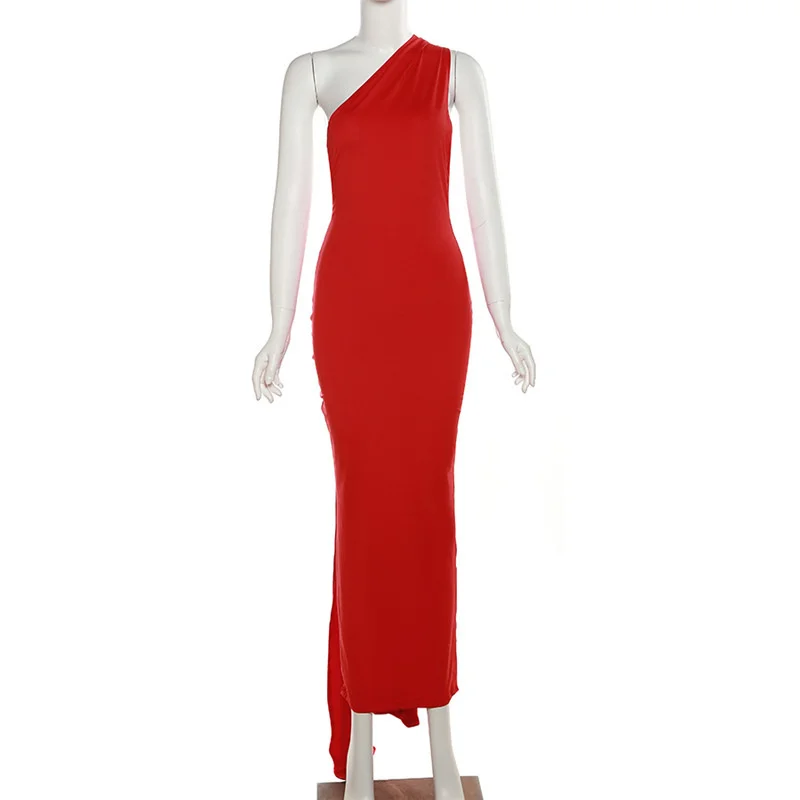Ootddress Sexy Backless Hanging Neck Bodycon Evening Dress For Women Strapless Max Female Dress Charming Club Party Prom Dress
