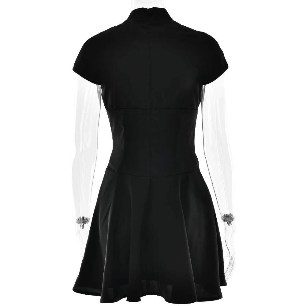 3.jpg JULISSA MO Satin Sexy Hollow Out A-line Women Dress Apricot Short Sleeve Evening Dress Female Winter Slim Elegant Party Clubwear