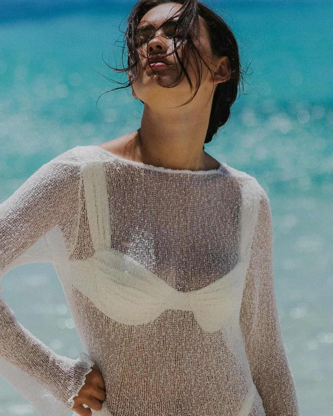 Ootddress Beach Cover Up Outfits For Women Summer Holiday Party Beach Dress Backless See-Through Oversized Crochet Dress Swimwear