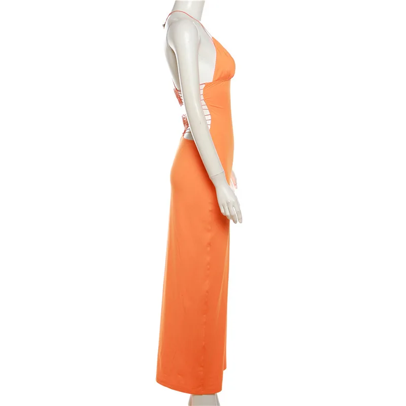 Ootddress Backless Maxi Dress For Women Slim Sexy Butterfly Bodycon Slim Sheath Dress Women's Club Deep V Neck Dresses Woman 2025