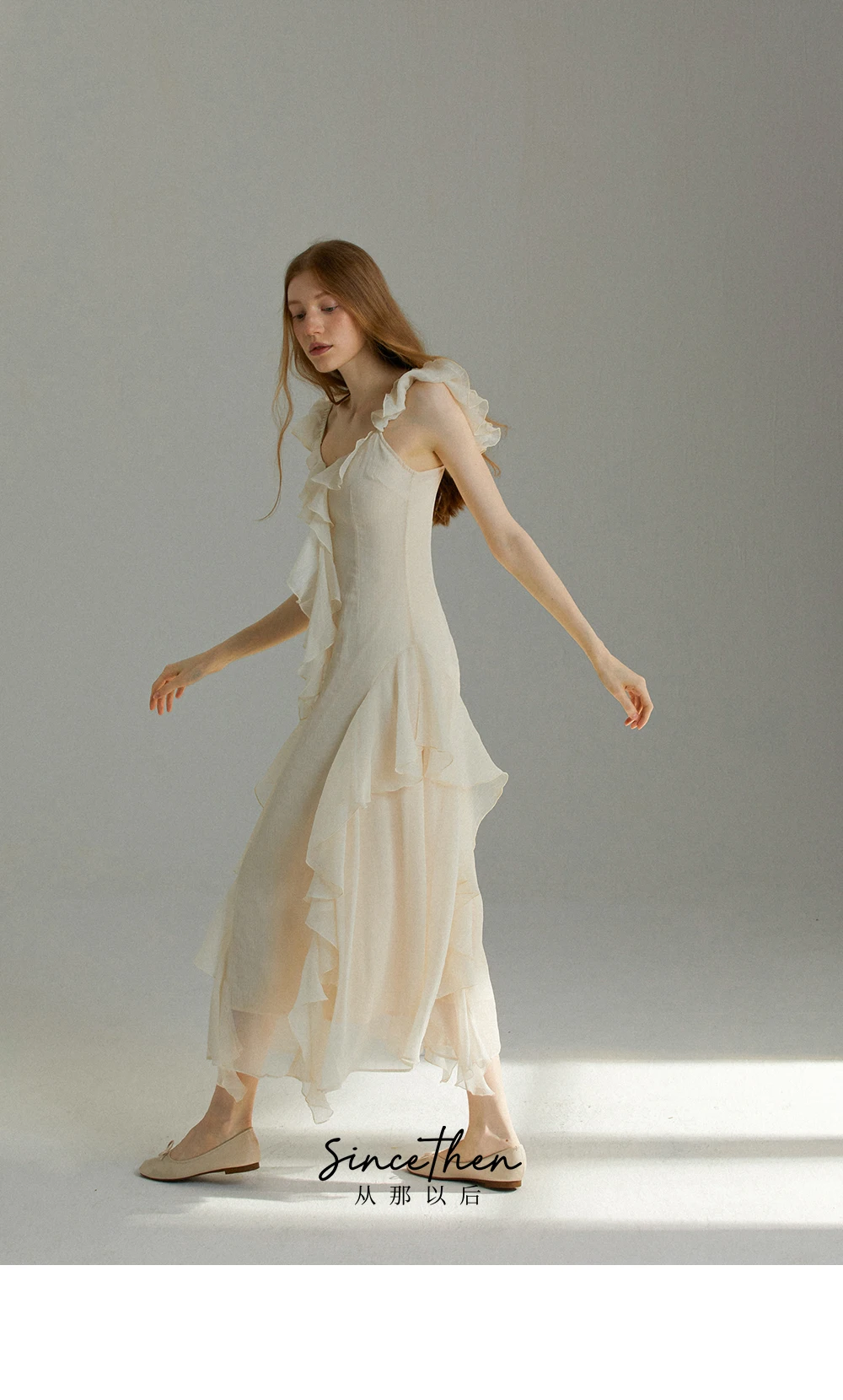 French Elegant Ruffles Midi Dress Women Summer New Sleeveless V-neck Holiday Beach Style A-line Party Prom Robe Vestido Mujer 38 French Elegant Ruffles Midi Dress Women Summer New Sleeveless V-neck Holiday Beach Style A-line Party Prom Robe Vestido Mujer