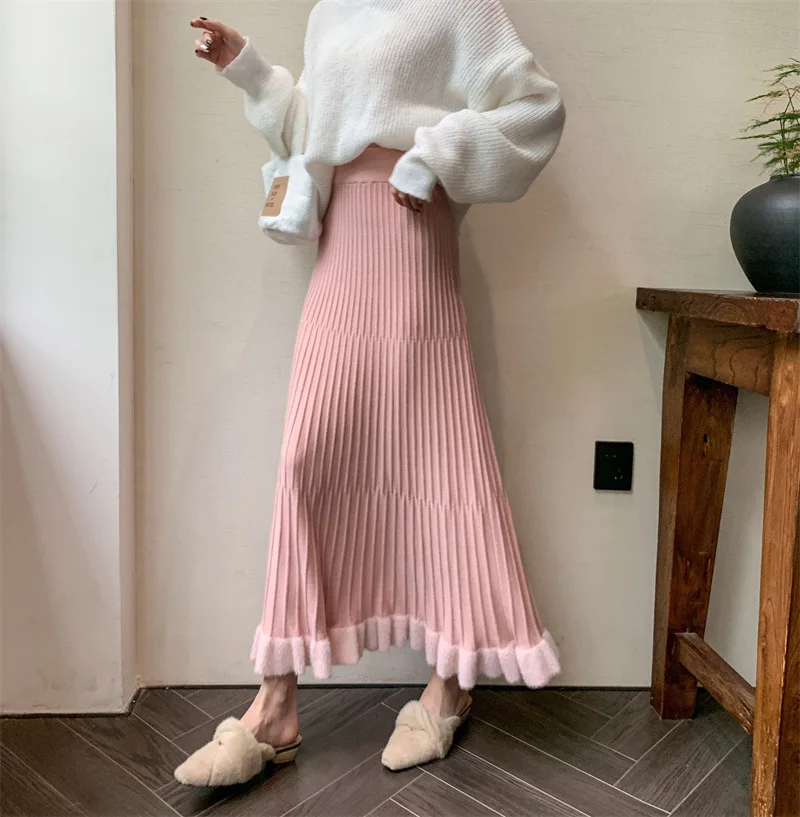 Ootddress High Waist Ruffled Pleated Skirts Women Solid Autumn Elegant Long Skirt Loose Pleated Ribbed Casual Ladies Maxi Skirt 8 Ootddress High Waist Ruffled Pleated Skirts Women Solid Autumn Elegant Long Skirt Loose Pleated Ribbed Casual Ladies Maxi Skirt