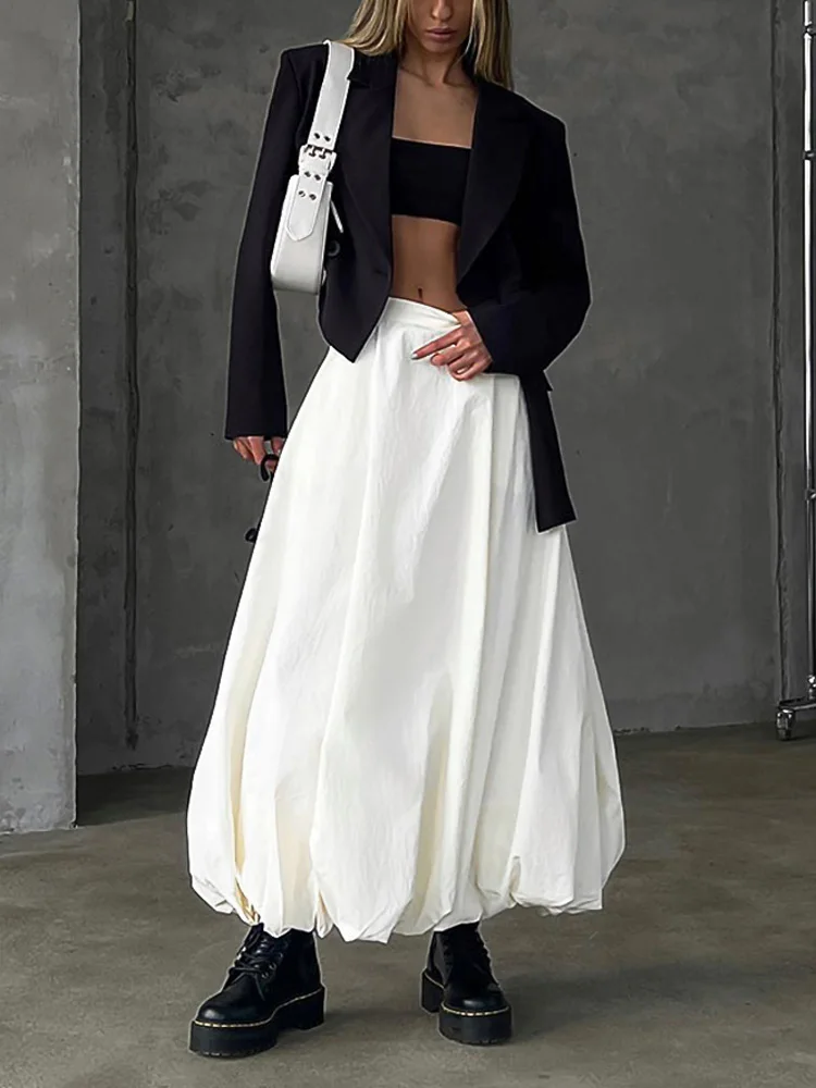 Ootddress Silk Satin White Maxi Skirt Long Ruffled Pleated Skirts Elegant Lantern Pants A-Line Silk Long Skirts For Women 2025 New 13 Ootddress Silk Satin White Maxi Skirt Long Ruffled Pleated Skirts Elegant Lantern Pants A-Line Silk Long Skirts For Women 2025 New