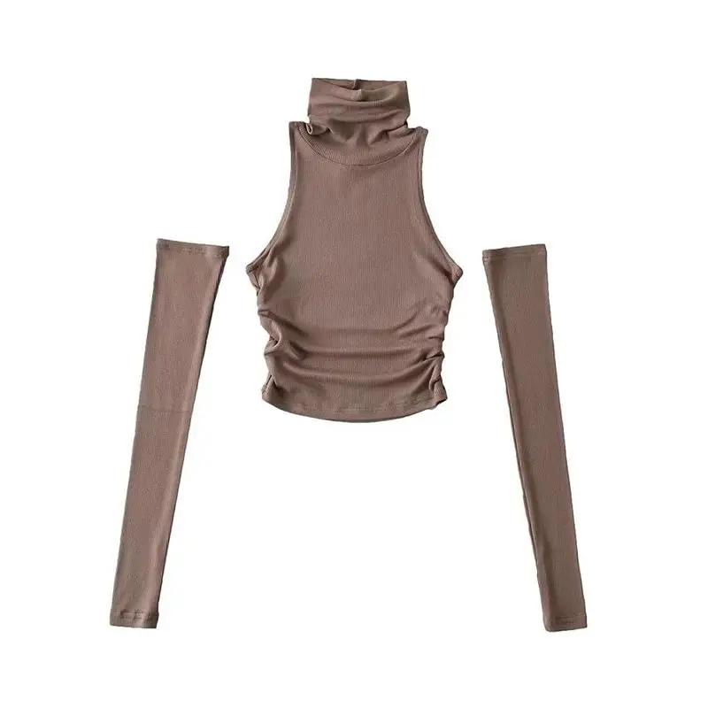 2025 New Spicy Girls Y2k Tops Oversleeve Sexy Turtleneck Tank Top for Women's Slim Fit Short tshirt Skinny Streetwear Crop Top 22 2025 New Spicy Girls Y2k Tops Oversleeve Sexy Turtleneck Tank Top for Women's Slim Fit Short tshirt Skinny Streetwear Crop Top