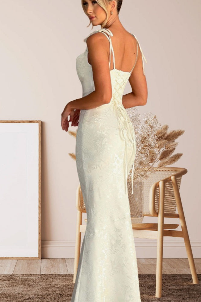 Sash Backless Mermaid Dress