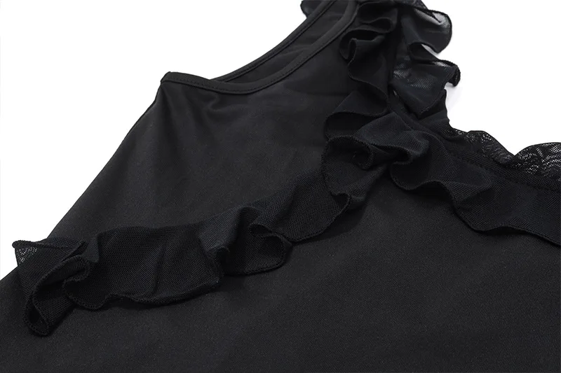 Ootddress Casual Backless Ruffled Y2k Top Vest Patchwork Strapless High Street Top Fashion Cute Solid Scoop Neck Tank Top Pullover