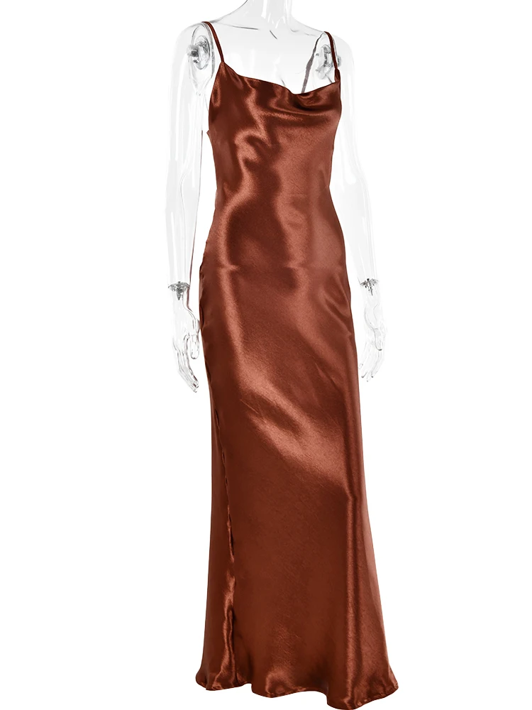 Ootddress Gold Satin Lace Up Sexy Party Dress Women Strap Backless Silk Long Dress Elegant Club Evening Soft Winter Dress Vestidos 9 Ootddress Gold Satin Lace Up Sexy Party Dress Women Strap Backless Silk Long Dress Elegant Club Evening Soft Winter Dress Vestidos