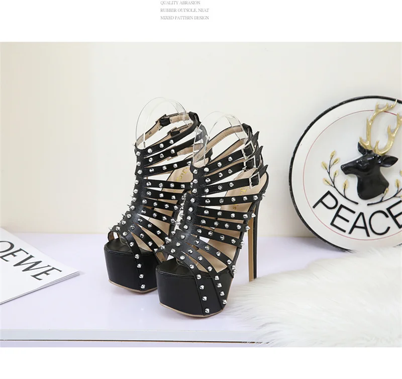 2025 Summer Platform High Heels Sandals Women Sexy Peep Toe Pumps Rivet Decoration Pole Dance Shoes 9 2025 Summer Platform High Heels Sandals Women Sexy Peep Toe Pumps Rivet Decoration Pole Dance Shoes