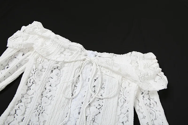 Ootddress Autumn Lace Off-Shoulder Long Dress For Women See-Through Printed Lace-Up High Waist Luxury Female Elegant Party Dress New 10 Ootddress Autumn Lace Off-Shoulder Long Dress For Women See-Through Printed Lace-Up High Waist Luxury Female Elegant Party Dress New