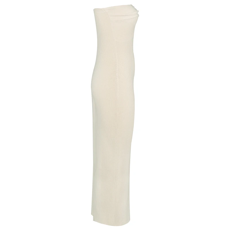 Ootddress Strapless Knit Maxi Dresses For Women Summer Beach Party Bodycon Dress Off-Shoulder Twist Knitting Evening Backless Dress 7 Ootddress Strapless Knit Maxi Dresses For Women Summer Beach Party Bodycon Dress Off-Shoulder Twist Knitting Evening Backless Dress