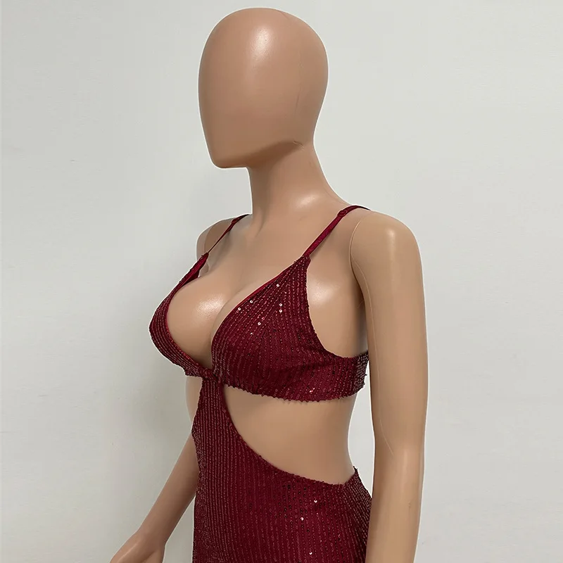 Sexy Hollow High Waist Slit Evening Dress Fashion Sequined Backless Sleeveless Elegant Party Dresses Solid Long Graduation Dress 62 Sexy Hollow High Waist Slit Evening Dress Fashion Sequined Backless Sleeveless Elegant Party Dresses Solid Long Graduation Dress