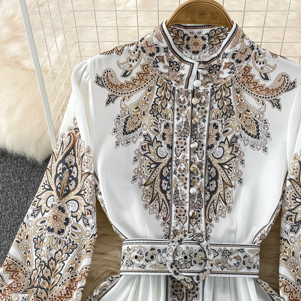 Women Vintage Long Dress Fashion Print A-line Ruffled Elegant Floral Party Dresses Ladies Long Sleeve Casual Long Robe Vestidos 7 Women Vintage Long Dress Fashion Print A-line Ruffled Elegant Floral Party Dresses Ladies Long Sleeve Casual Long Robe Vestidos