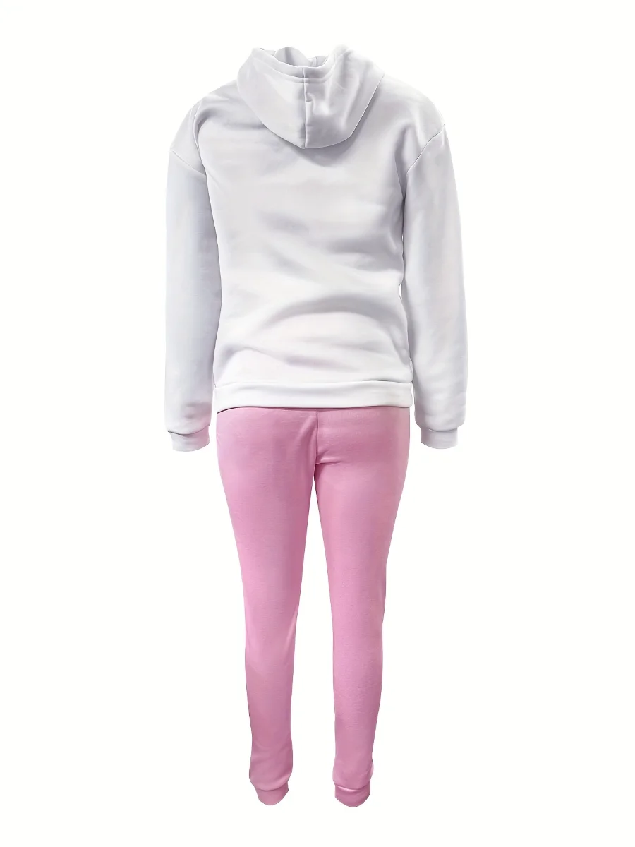 Autumn Winter 2pcs Print Regular Two-piece Pants Set Elegant Women’s Outfit Casual Trousers Set