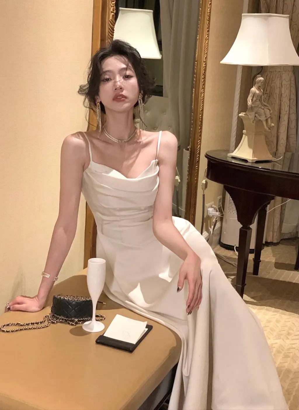 New Summer Satin Midi Dress Women Slim Spaghetti Strap Elegant Party Dresses Wedding Evening Birthday Backless Prom Robe Clothes 10 New Summer Satin Midi Dress Women Slim Spaghetti Strap Elegant Party Dresses Wedding Evening Birthday Backless Prom Robe Clothes