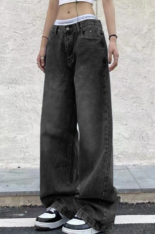 Vintage Blue Wide Leg Boyfriend Jeans