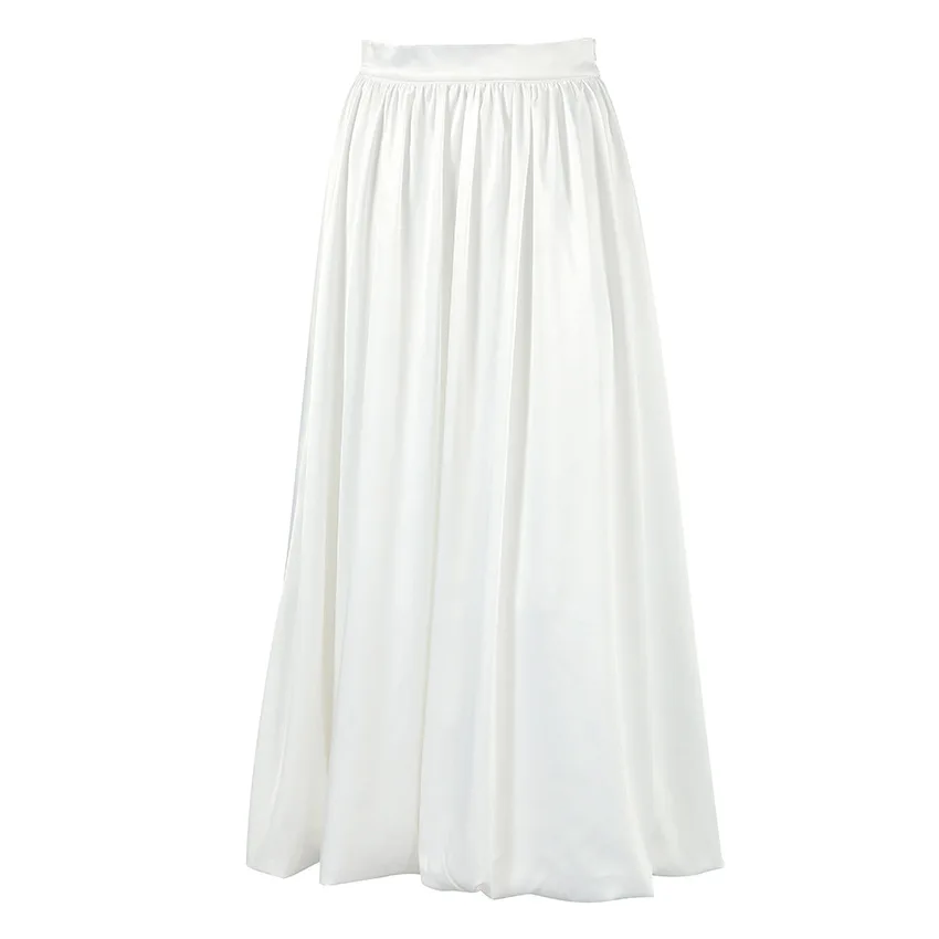 Ootddress Silk Satin White Maxi Skirt Long Ruffled Pleated Skirts Elegant Lantern Pants A-Line Silk Long Skirts For Women 2025 New 29 Ootddress Silk Satin White Maxi Skirt Long Ruffled Pleated Skirts Elegant Lantern Pants A-Line Silk Long Skirts For Women 2025 New