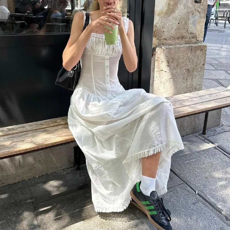 Ootddress Lace Up Slim Maxi Dresses For Women High Waist Corset Dress Womens Whitewedding Holiday Elegant Fashion Folds Dress Woman 17 Ootddress Lace Up Slim Maxi Dresses For Women High Waist Corset Dress Womens Whitewedding Holiday Elegant Fashion Folds Dress Woman