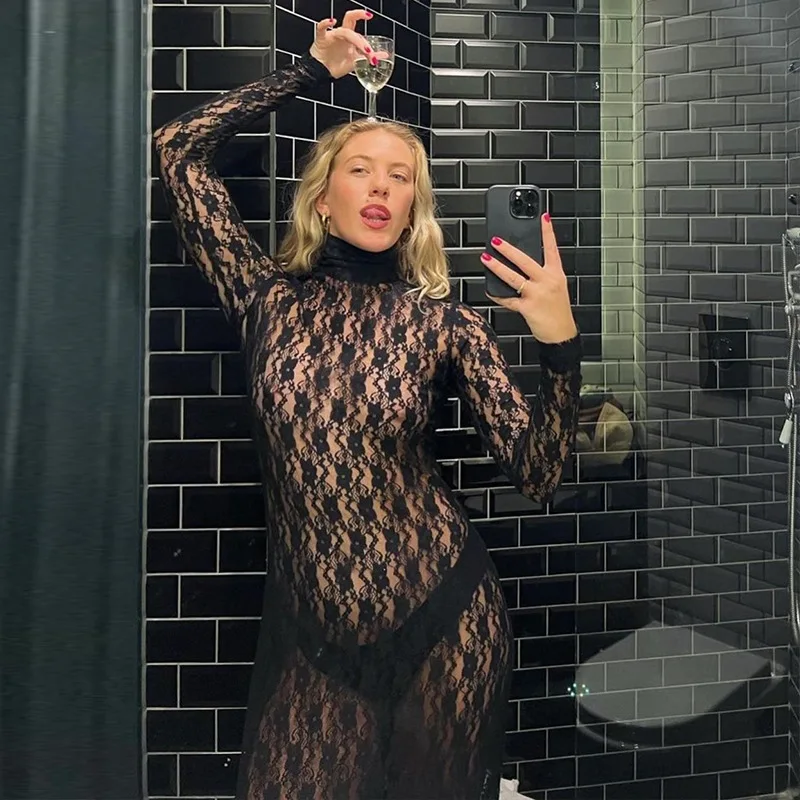 Ootddress See-through Mesh Tight Maxi Dress Sexy Hollow Out Lace Mesh Patchwork Women Fashion Full Sleeve Banquent Long Dress 2025 23 Ootddress See-through Mesh Tight Maxi Dress Sexy Hollow Out Lace Mesh Patchwork Women Fashion Full Sleeve Banquent Long Dress 2025