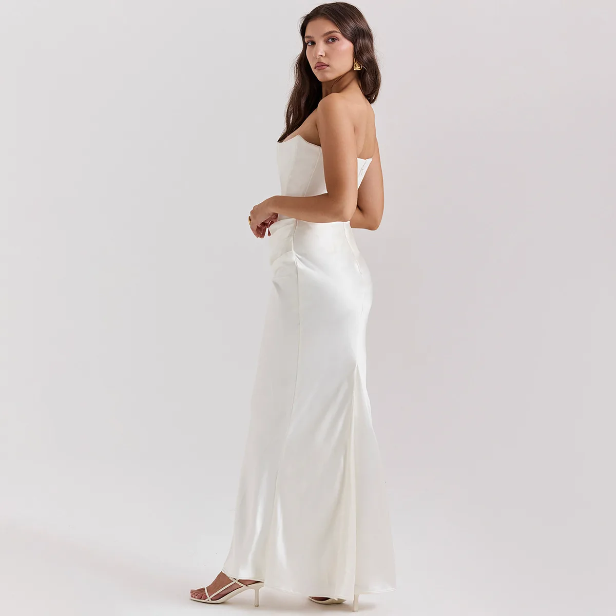 Ootddress Elegant Strapless Satin PatchWork Bodycon Party Club Evening Dress Women Winter Sexy Backless Female Vestido 2025 New 12 Ootddress Elegant Strapless Satin PatchWork Bodycon Party Club Evening Dress Women Winter Sexy Backless Female Vestido 2025 New