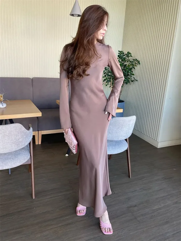 Ootddress Stain Slim Maxi Dresses For Women Elegant Solid Party Evening Dress Women's High Waist Luxury Femme Autumn Fashion Dress 16 Ootddress Stain Slim Maxi Dresses For Women Elegant Solid Party Evening Dress Women's High Waist Luxury Femme Autumn Fashion Dress