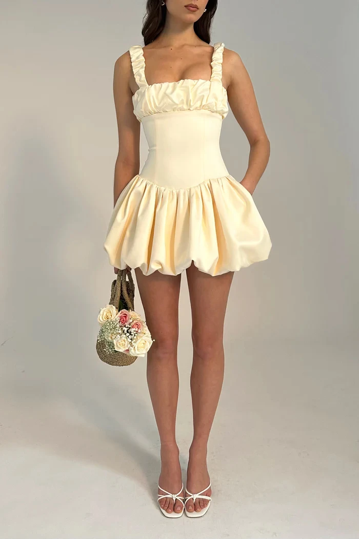 Aubrey Off White Satin Corset Mini Dress (6).jpg JULISSA MO Sexy Camisole Sleeveless Mini Short Skirt Women Pleated Double Layer Dress Tight Female Party Club Evening Dress