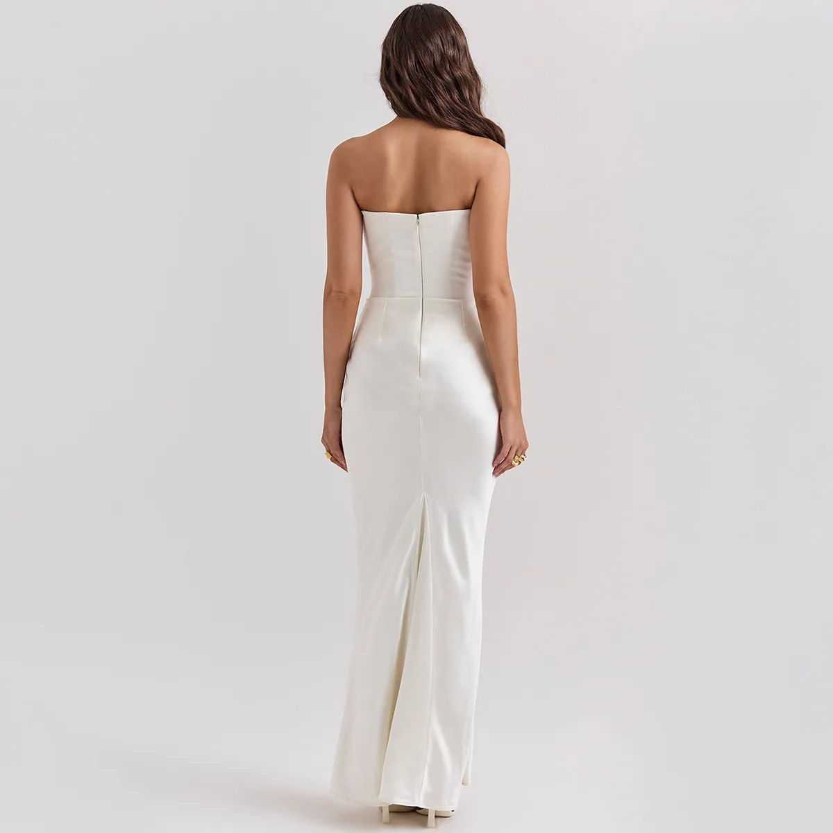 Ootddress Elegant Strapless Satin PatchWork Bodycon Party Club Evening Dress Women Winter Sexy Backless Female Vestido 2025 New 14 Ootddress Elegant Strapless Satin PatchWork Bodycon Party Club Evening Dress Women Winter Sexy Backless Female Vestido 2025 New