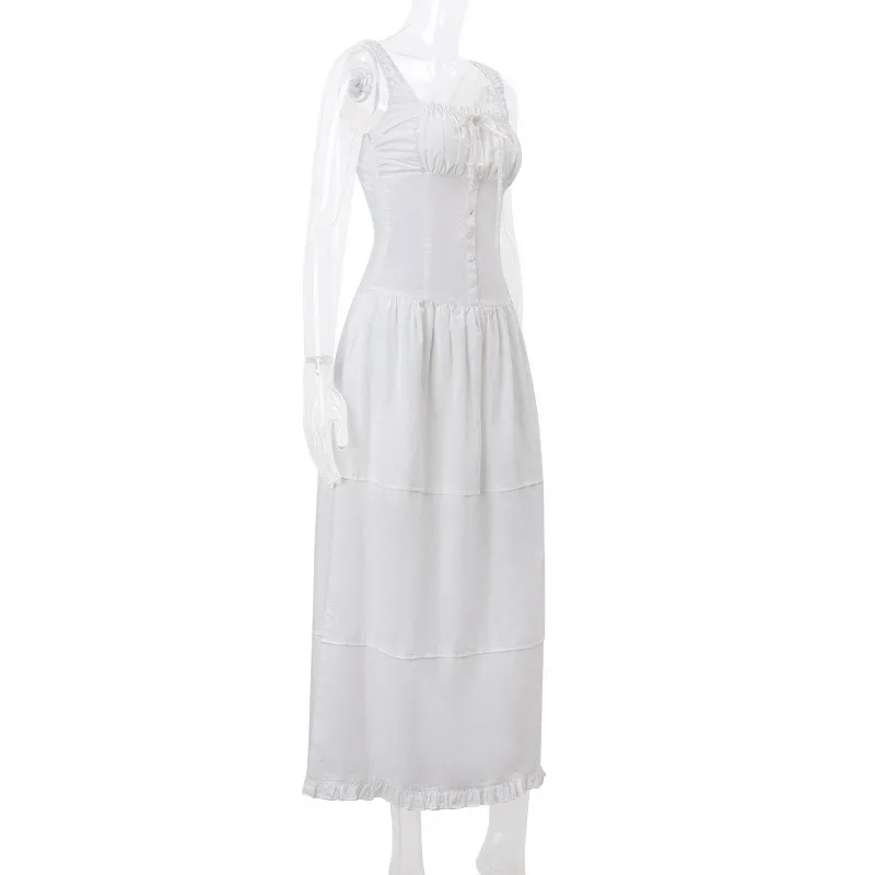 Ootddress Lace Up Slim Maxi Dresses For Women High Waist Corset Dress Womens Whitewedding Holiday Elegant Fashion Folds Dress Woman 7 Ootddress Lace Up Slim Maxi Dresses For Women High Waist Corset Dress Womens Whitewedding Holiday Elegant Fashion Folds Dress Woman