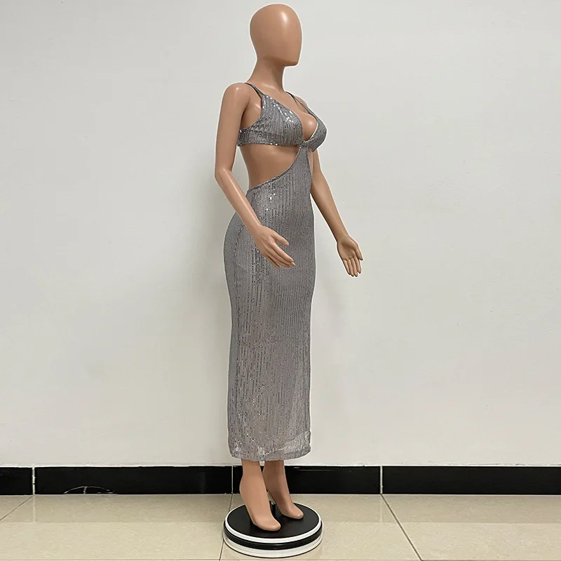 Sexy Hollow High Waist Slit Evening Dress Fashion Sequined Backless Sleeveless Elegant Party Dresses Solid Long Graduation Dress 83 Sexy Hollow High Waist Slit Evening Dress Fashion Sequined Backless Sleeveless Elegant Party Dresses Solid Long Graduation Dress